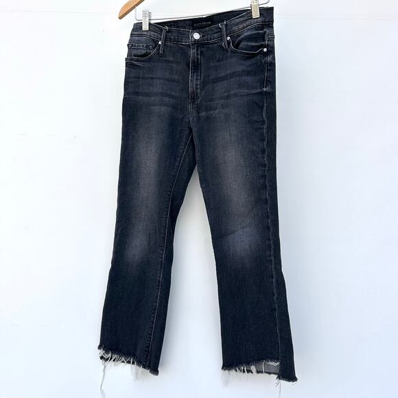 Black Orchid Cindy Slant Fray Jeans Blackstone Charcoal Raw Hem Crop 26 - Picture 4 of 14